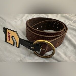 Levi’s perforated brown leather belt